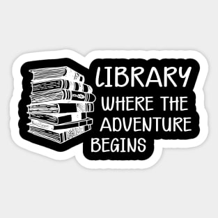 Library Where the adventure begins Sticker